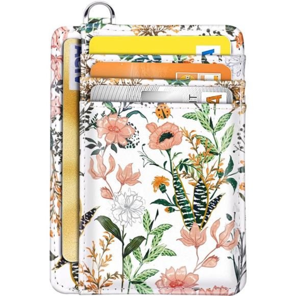 Slim Front Pocket Wallet RFID ID Card Holder Cute Small Wallet with Keychian - Picture 1 of 7